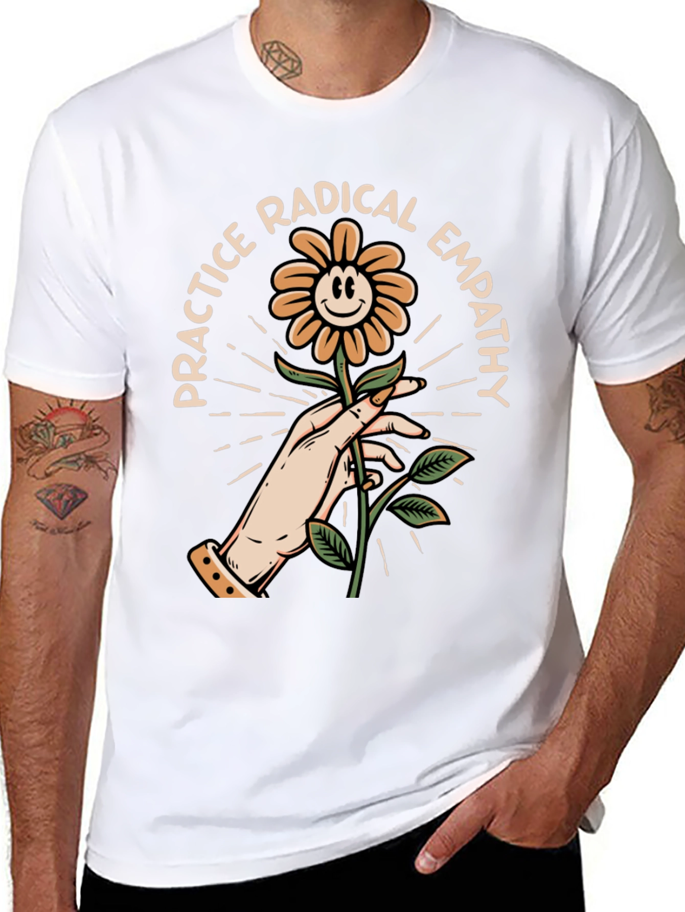 Practice Radical Empathy Flower Graphic T-Shirt