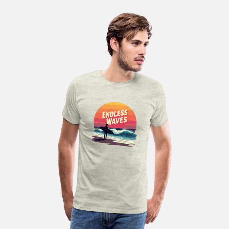 Endless Waves – Retro Surfing Sunset Design for Be