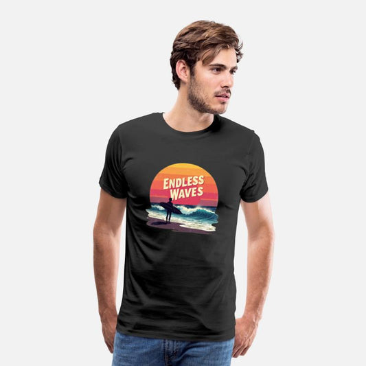 Endless Waves – Retro Surfing Sunset Design for Be