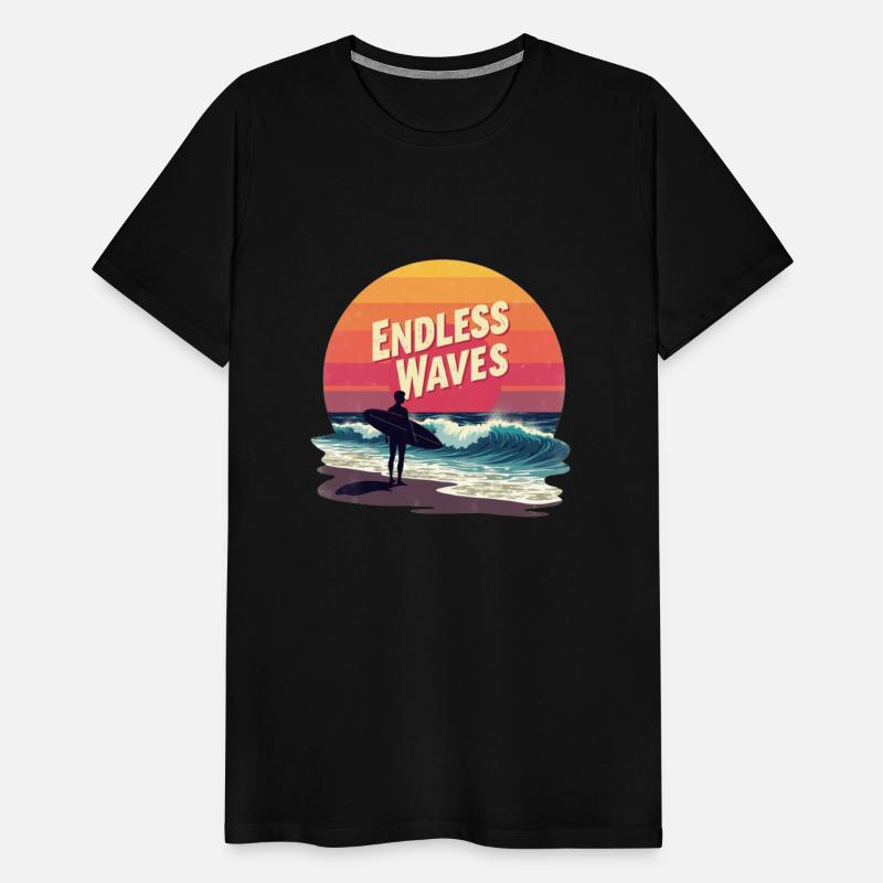 Endless Waves – Retro Surfing Sunset Design for Be