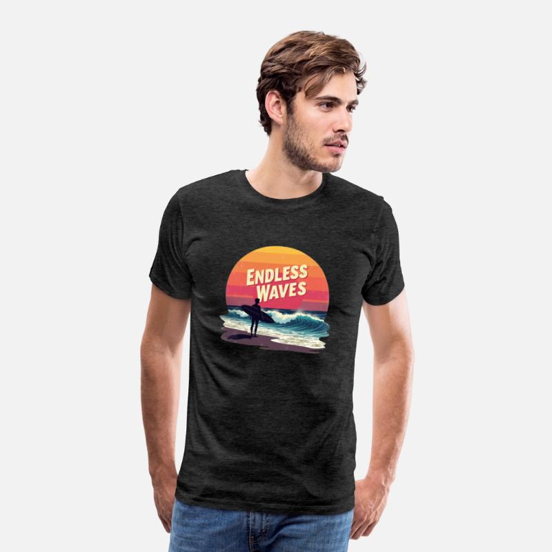 Endless Waves – Retro Surfing Sunset Design for Be