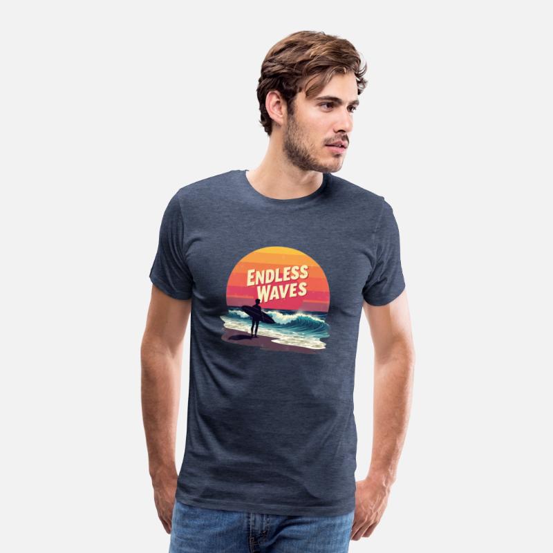 Endless Waves – Retro Surfing Sunset Design for Be