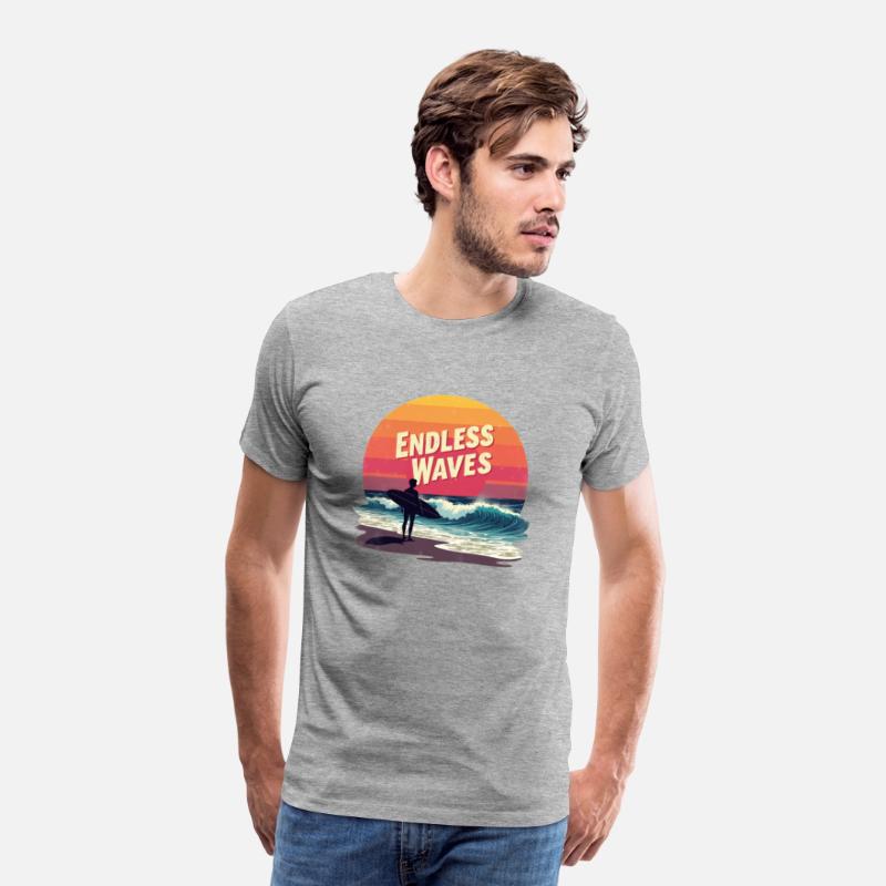 Endless Waves – Retro Surfing Sunset Design for Be