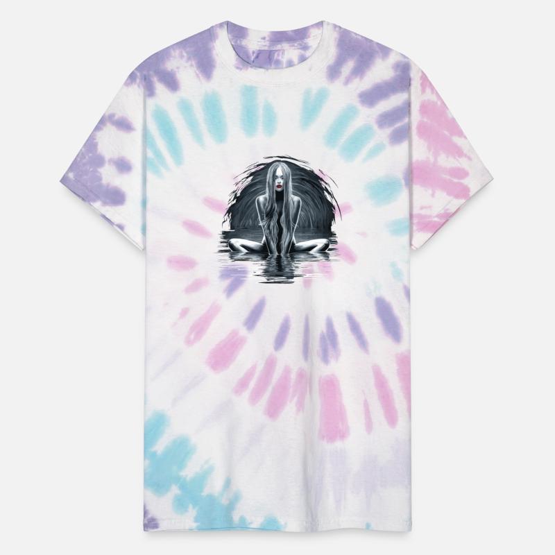 Enigmatic Water Nymph with Long Flowing Hair