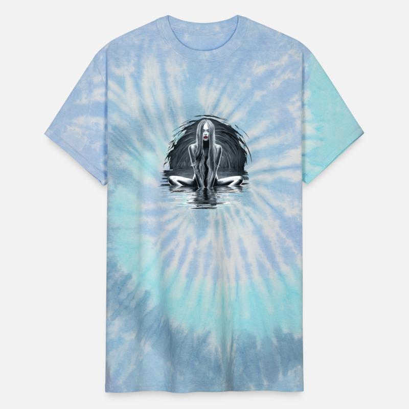 Enigmatic Water Nymph with Long Flowing Hair