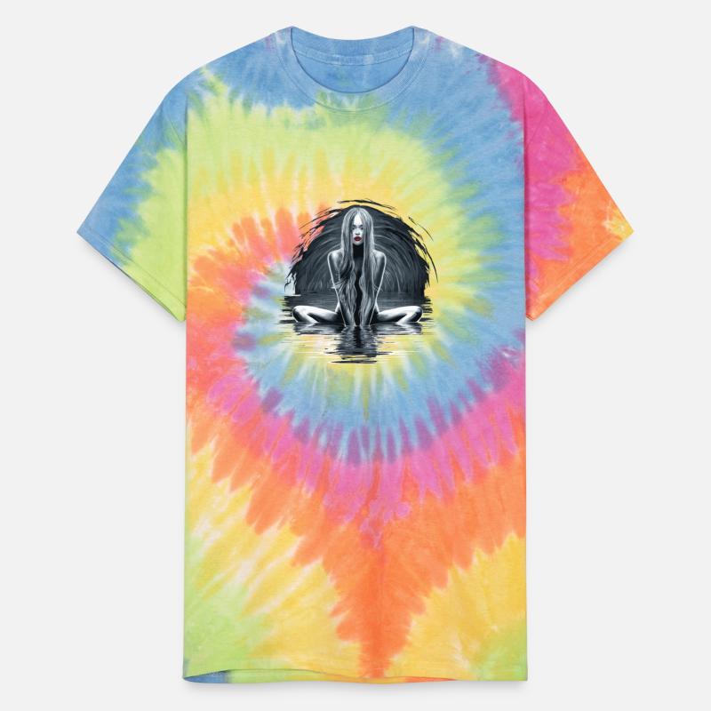 Enigmatic Water Nymph with Long Flowing Hair