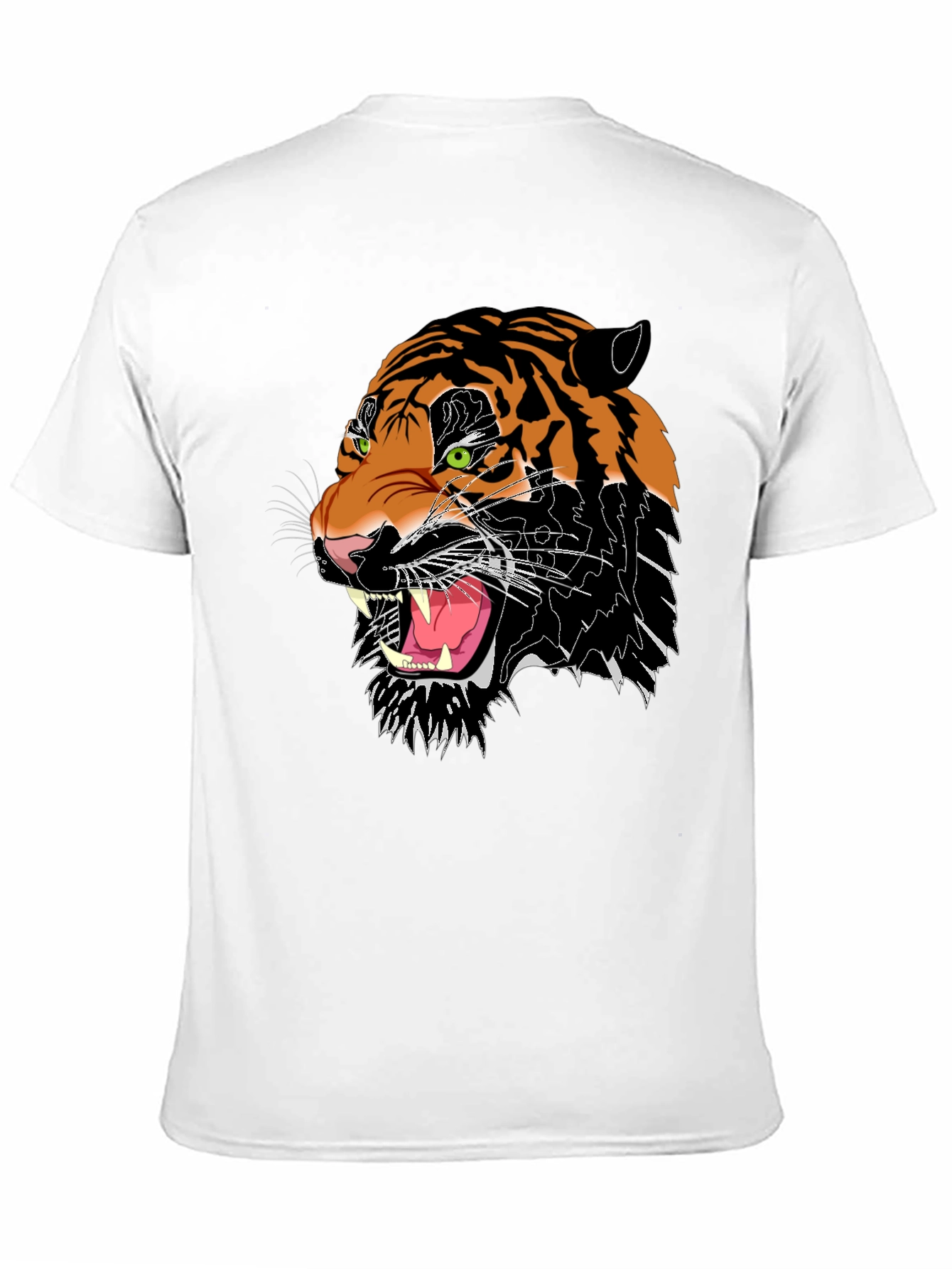Mens Black Graphic Tee - Fierce Tiger Design