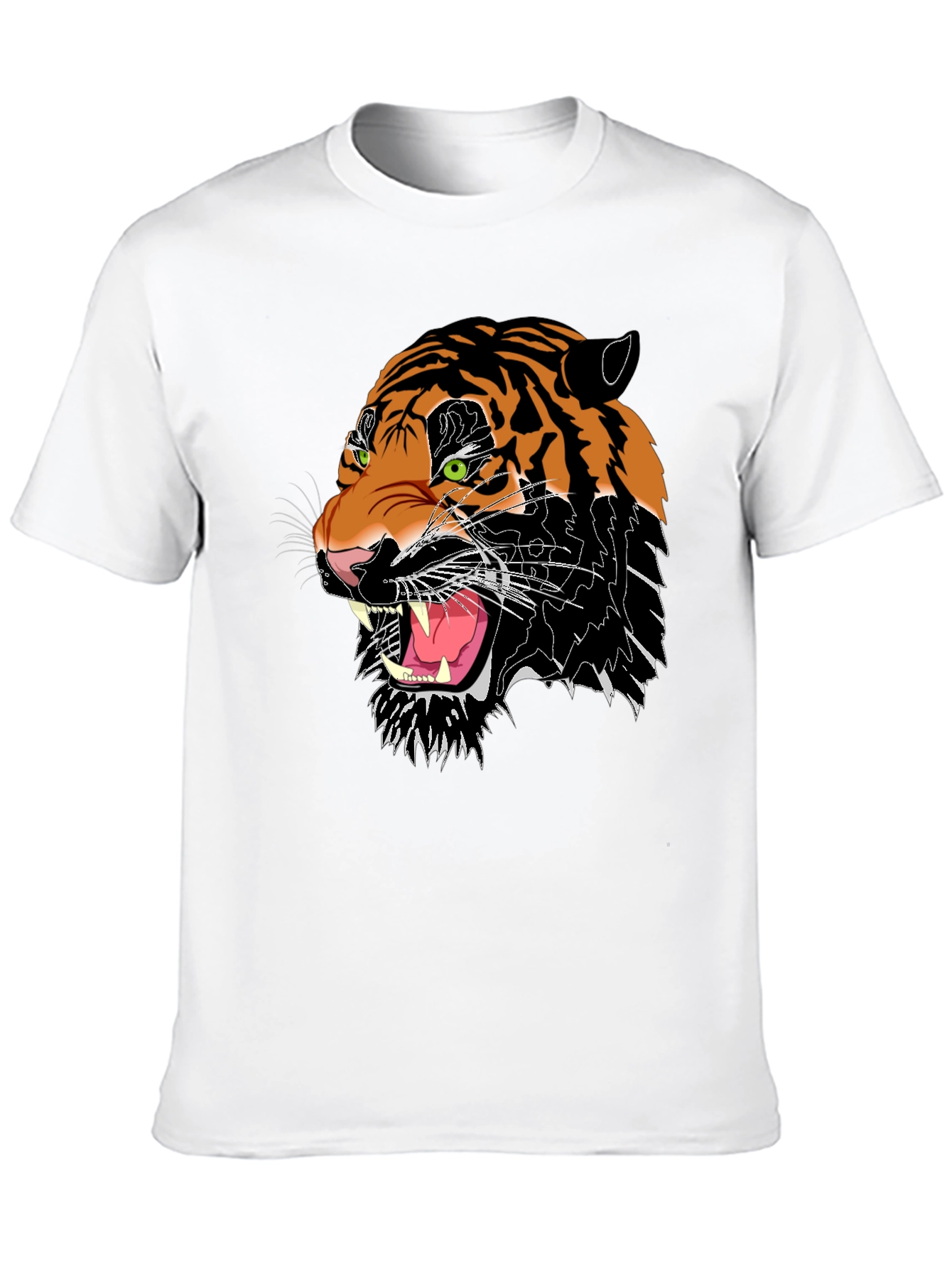Mens Black Graphic Tee - Fierce Tiger Design