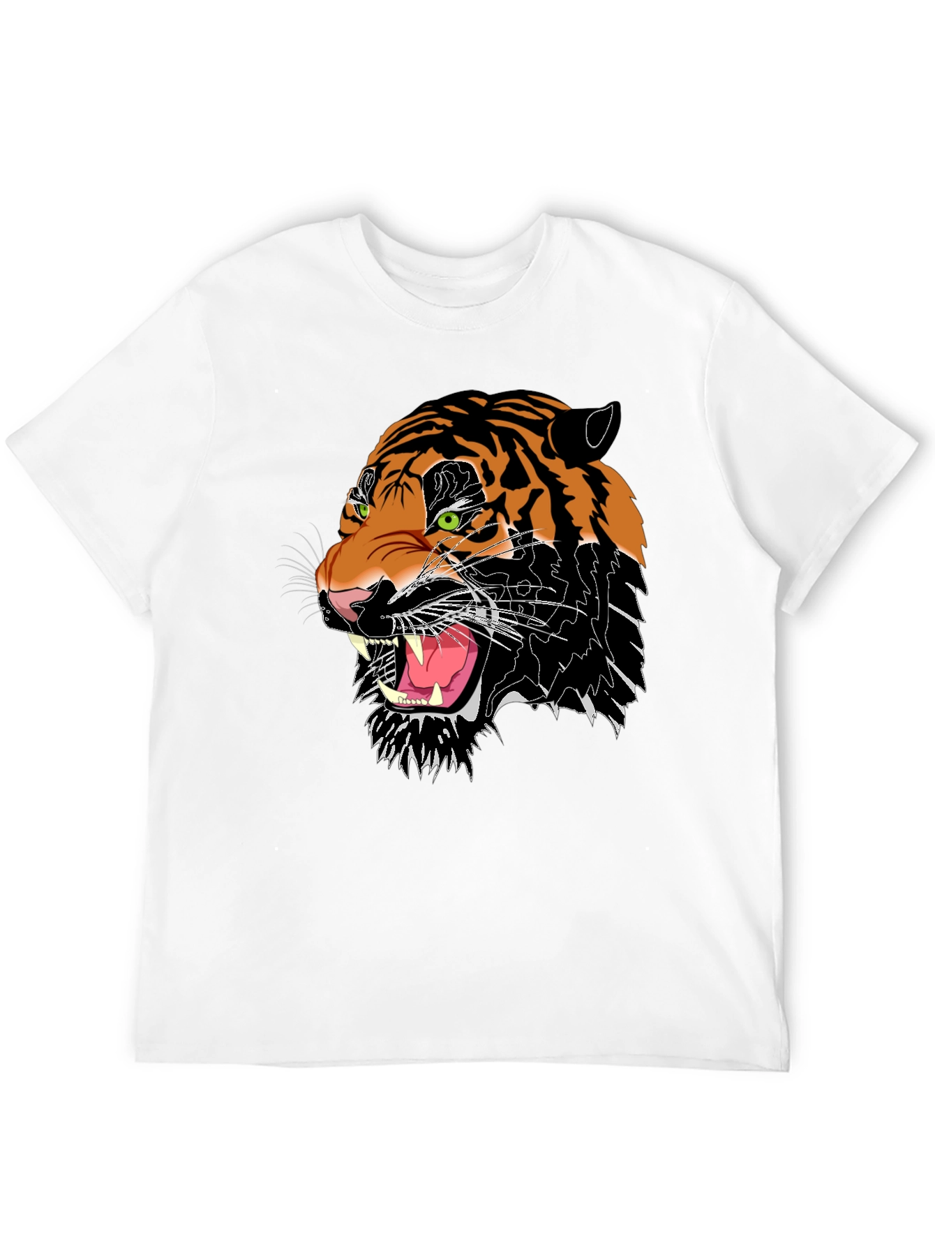 Mens Black Graphic Tee - Fierce Tiger Design