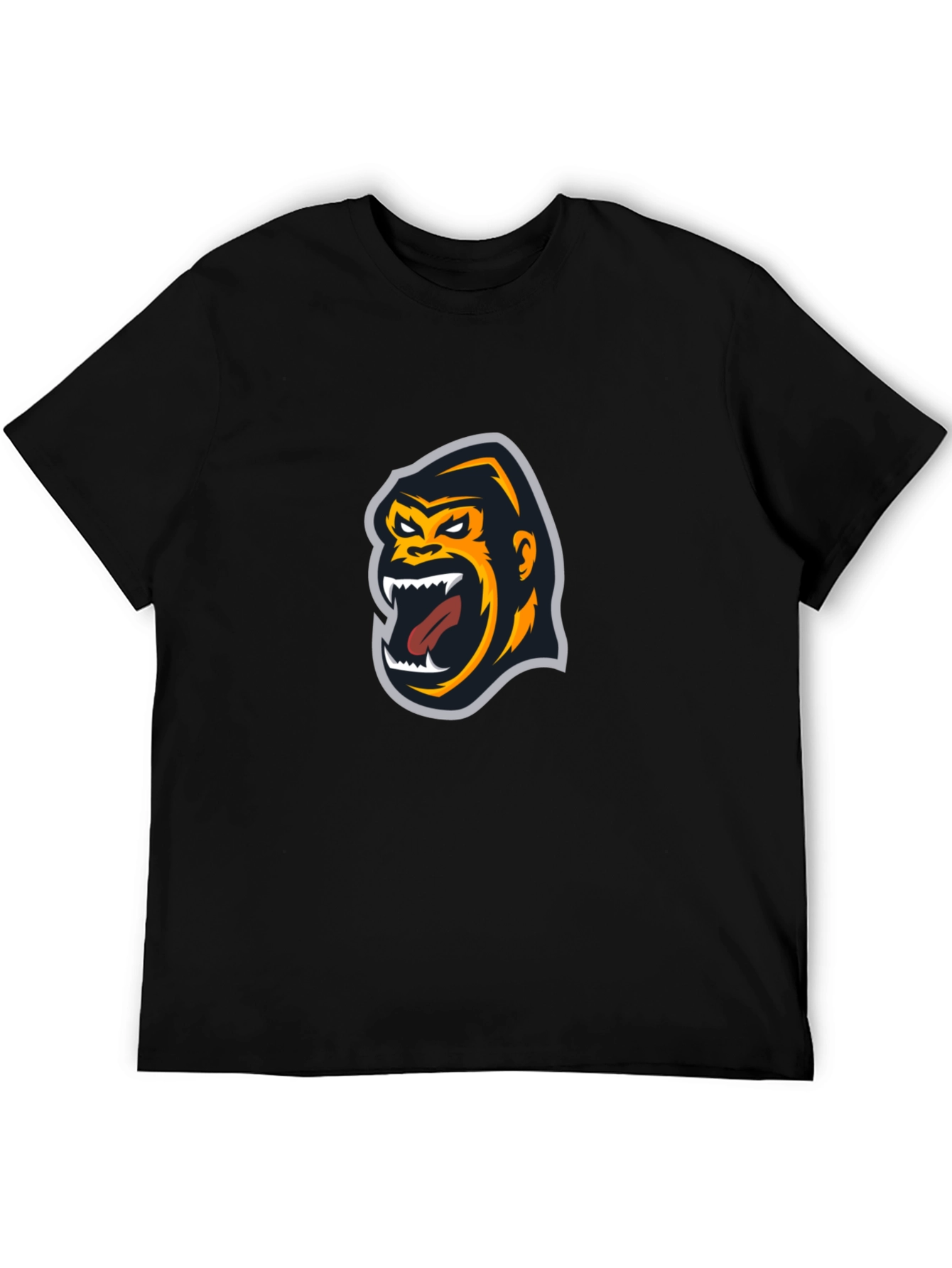 Gorilla Graphic Tee - Black Cotton Blend Shirt