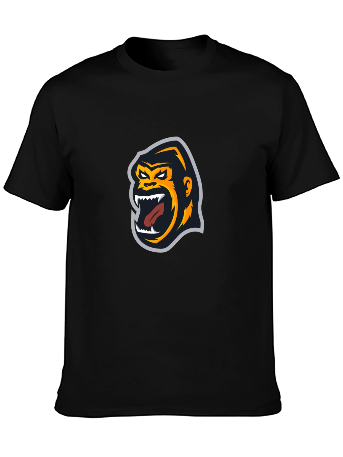 Gorilla Graphic Tee - Black Cotton Blend Shirt