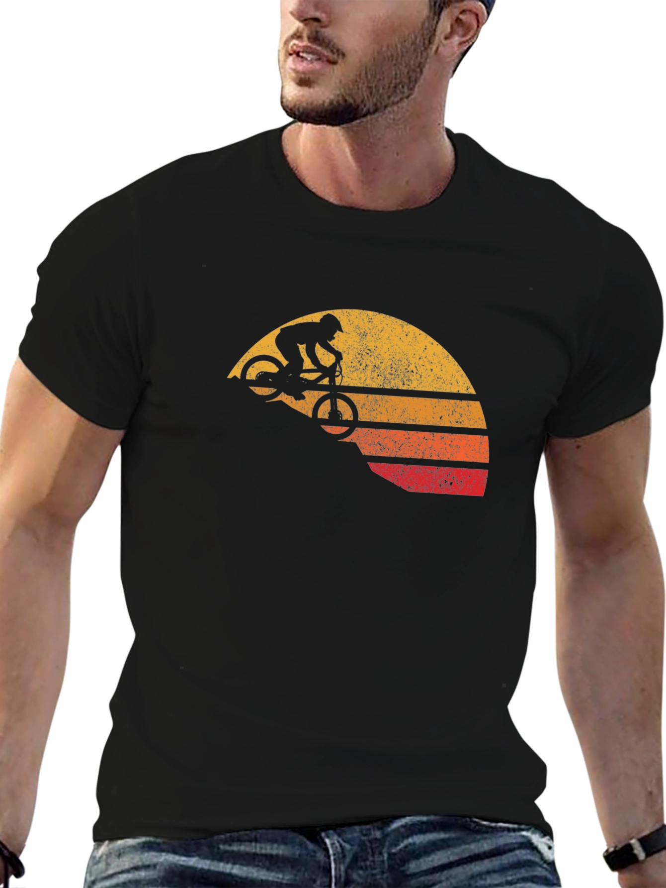 Retro Mountain Biker T-Shirt - Classic Graphic Tee