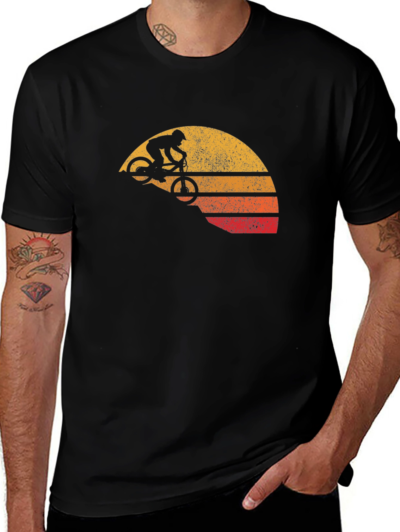 Retro Mountain Biker T-Shirt - Classic Graphic Tee