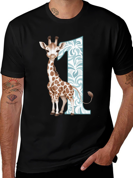 Giraffe First Birthday T-Shirt for Boys