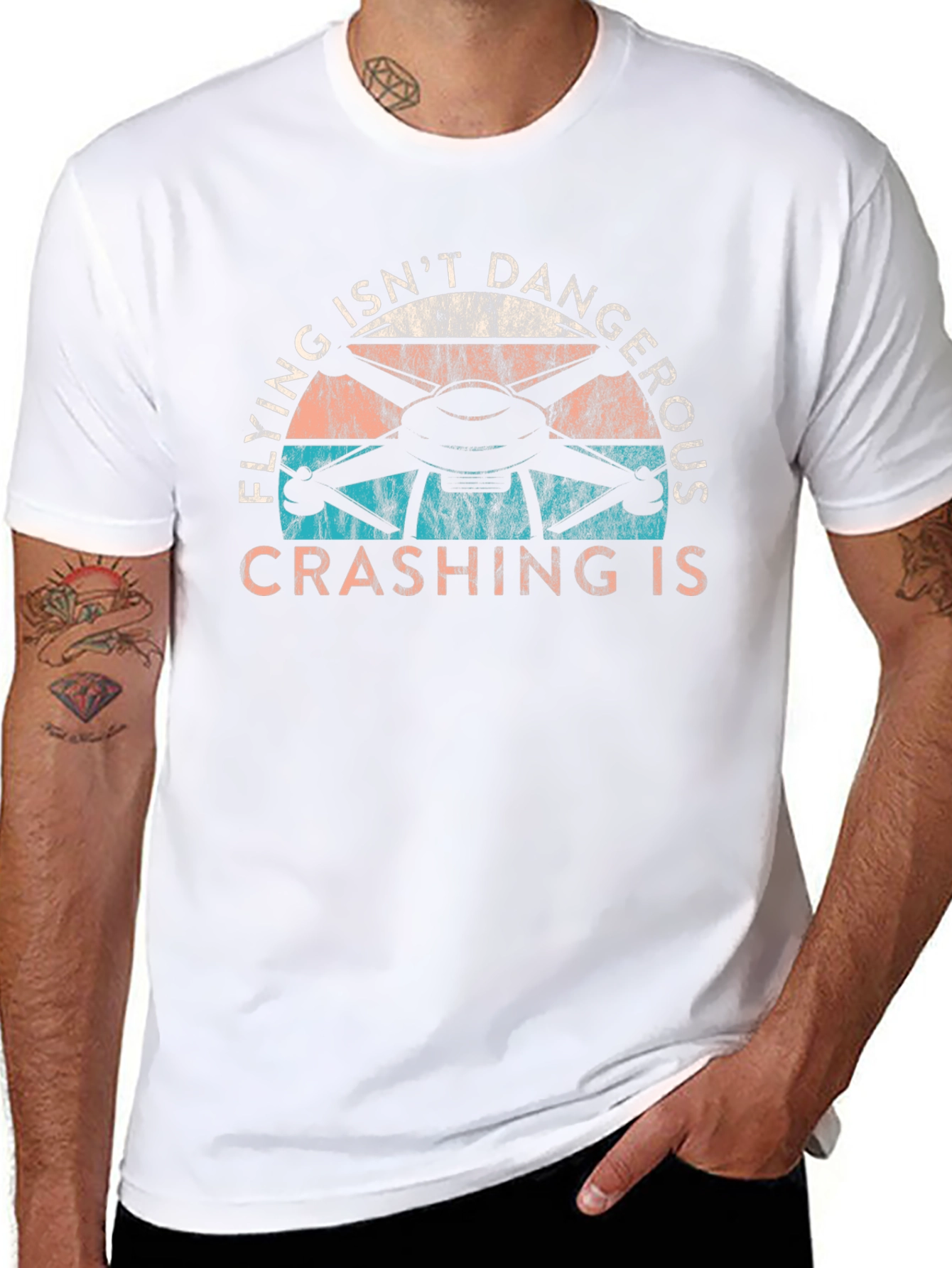 Drone Flying T-Shirt - Flying Isnt Dangerous Crashing Is