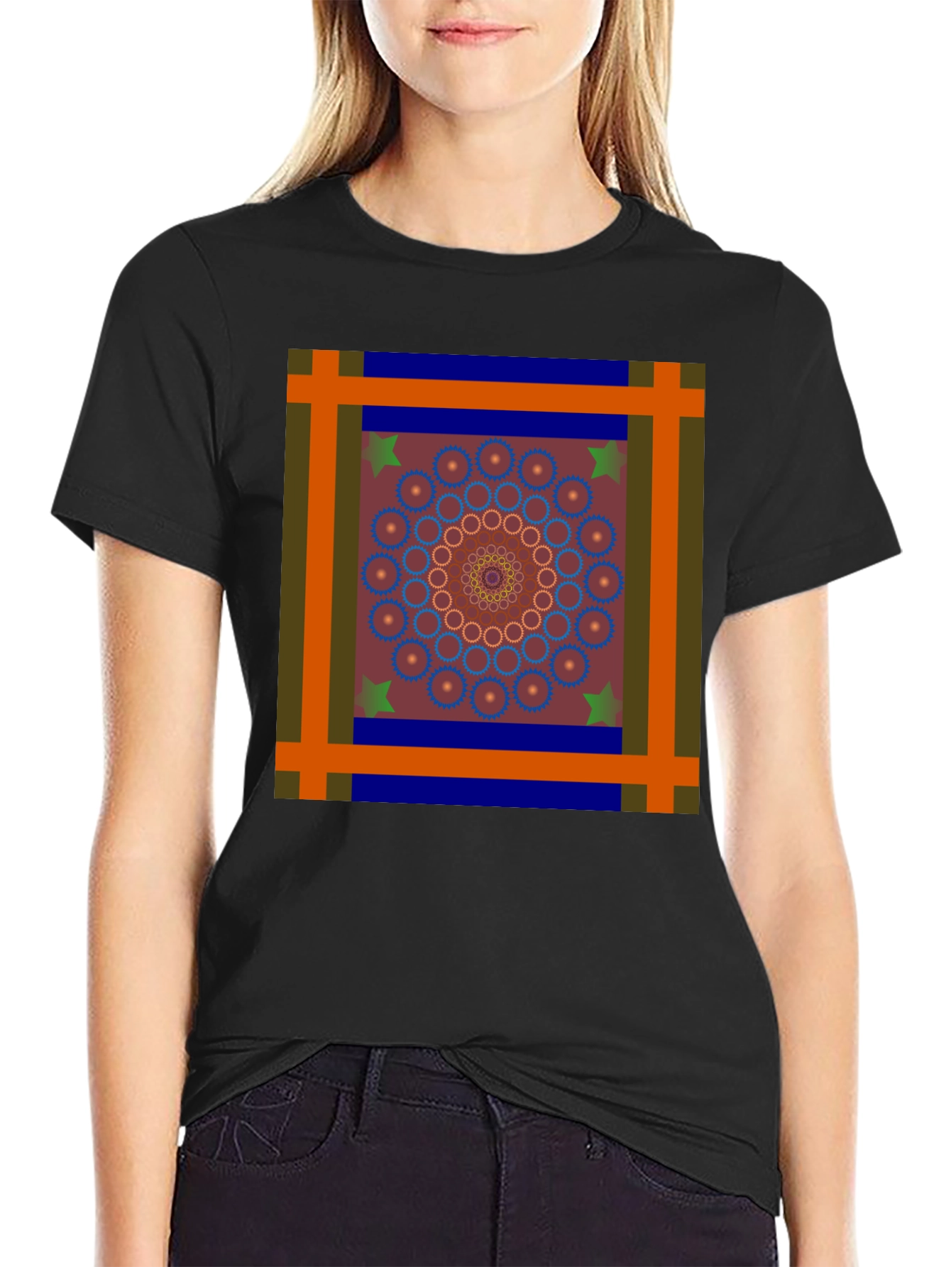 Geometric Mandala Graphic Tee - Unique Design