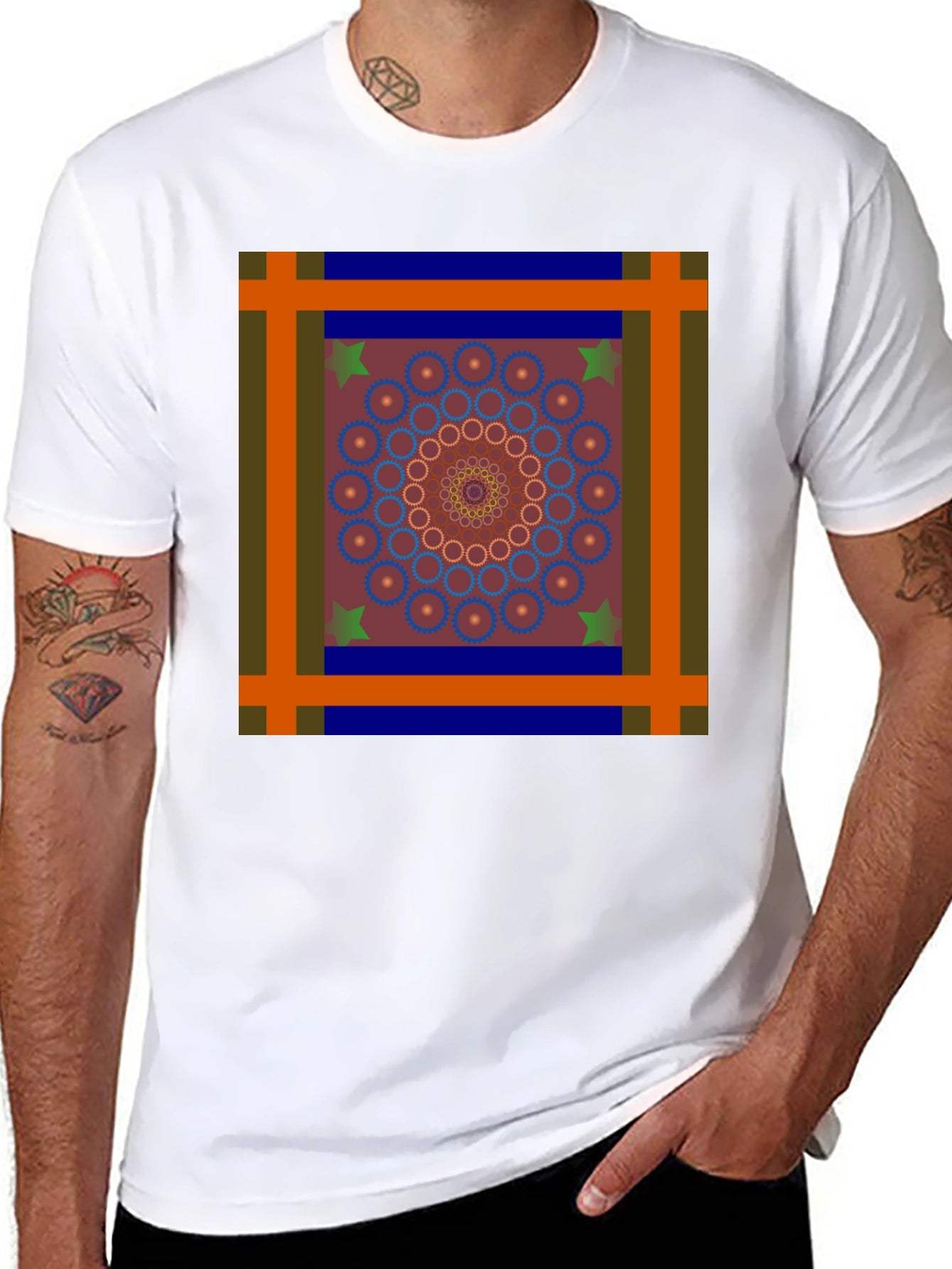Geometric Mandala Graphic Tee - Unique Design
