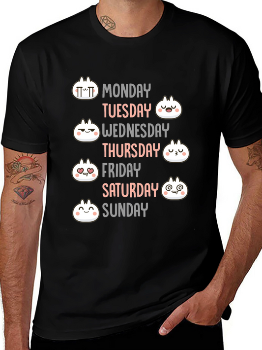 Dumpling Days of the Week Black T-Shirt