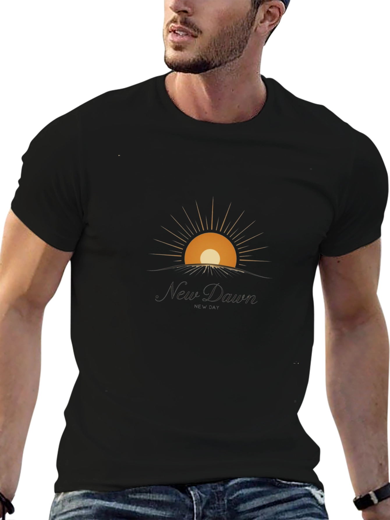 New Dawn Graphic Tee - Modern Sunrise Design