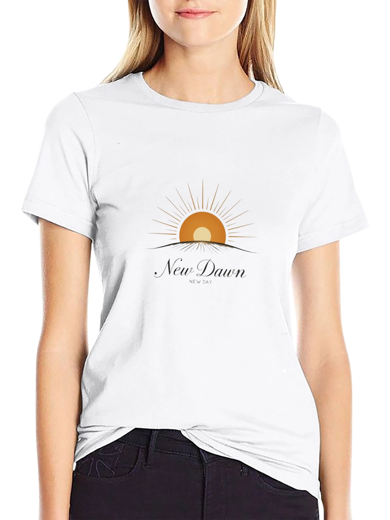 New Dawn Graphic Tee - Modern Sunrise Design
