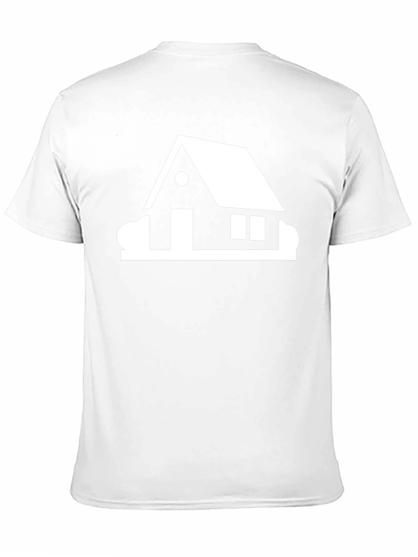 Modern House Graphic Tee - Black Cotton Casual Shirt