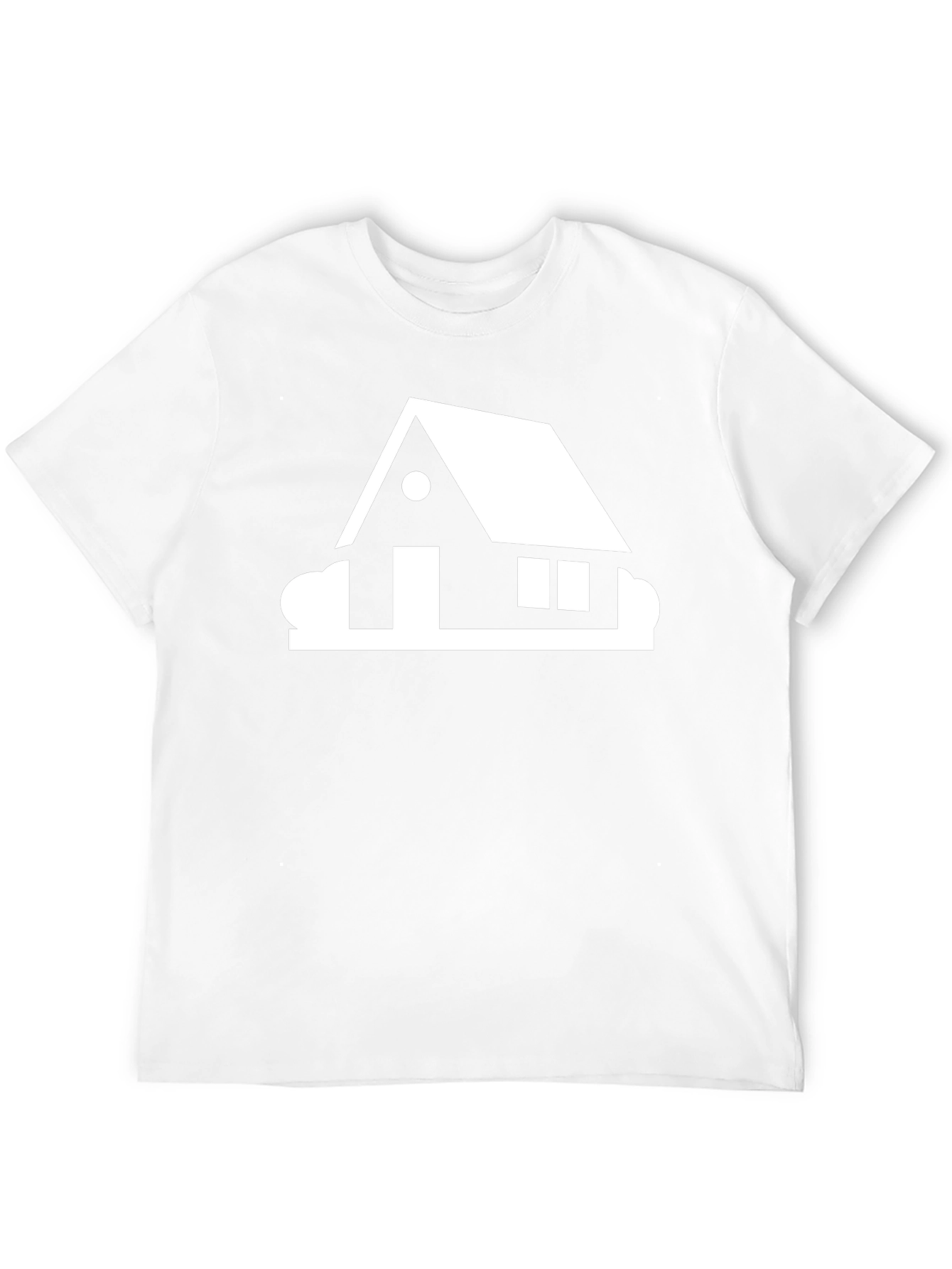 Modern House Graphic Tee - Black Cotton Casual Shirt