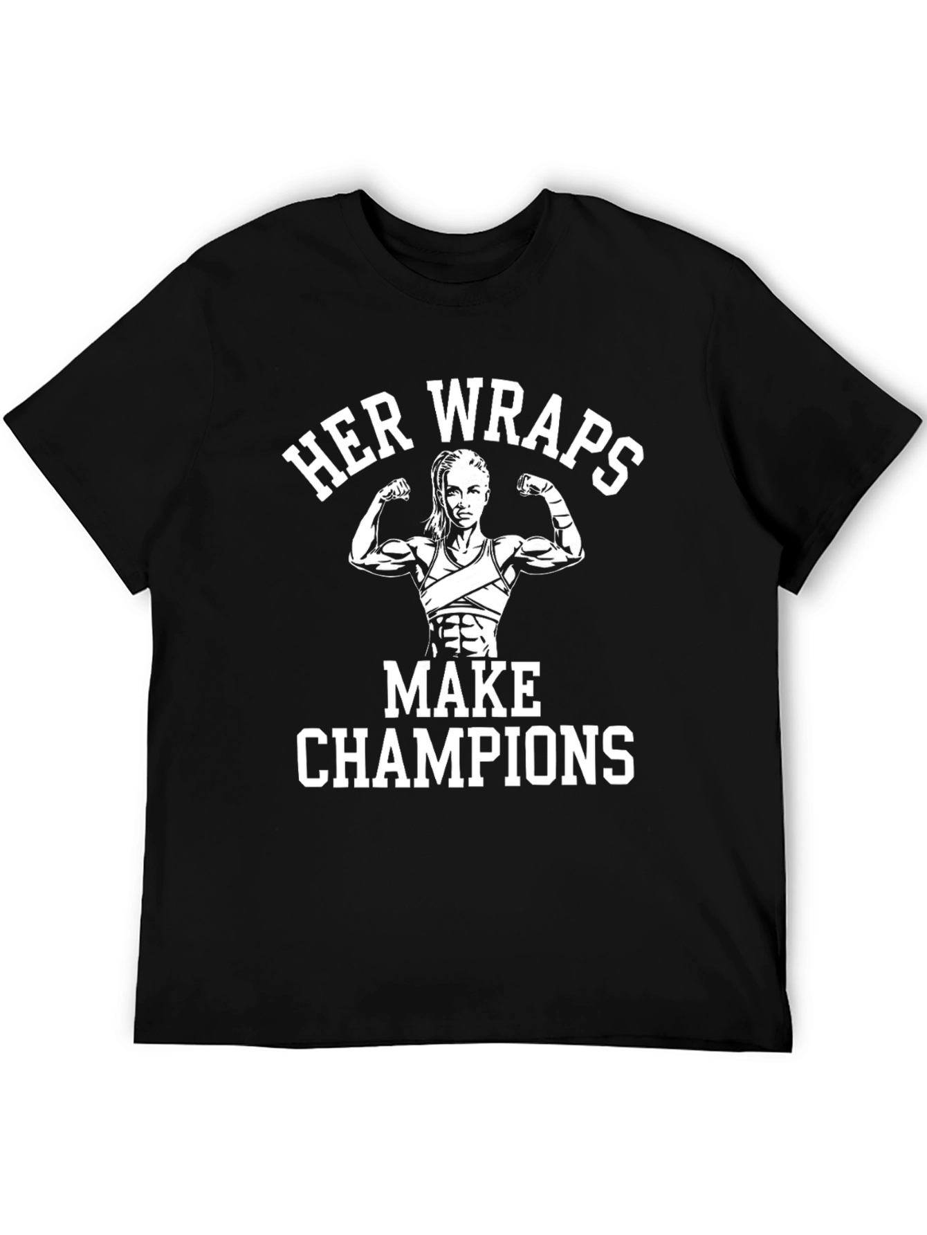 Her Wraps Make Champions Black Graphic T-Shirt