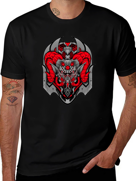Cyberpunk Ram T-Shirt - Black Graphic Tee