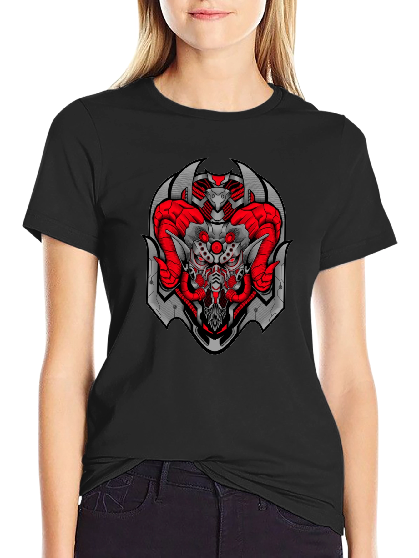 Cyberpunk Ram T-Shirt - Black Graphic Tee
