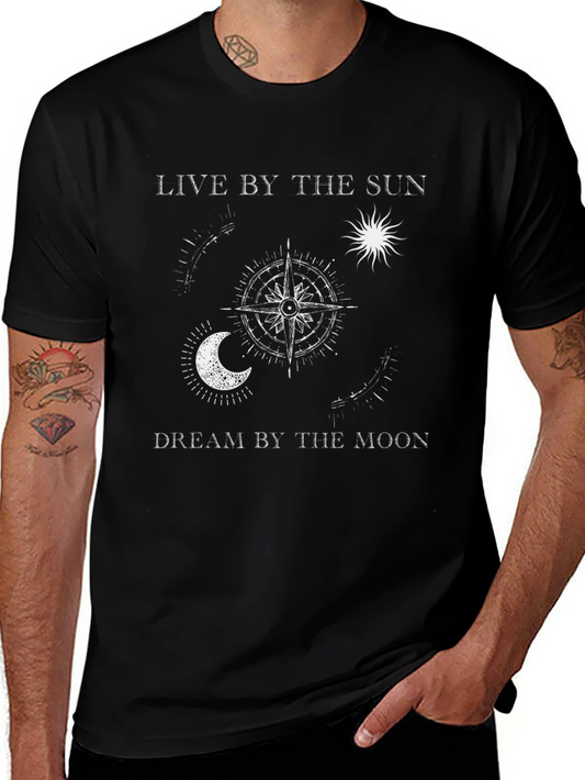 Live by The Sun Dream by The Moon Black T-Shirt