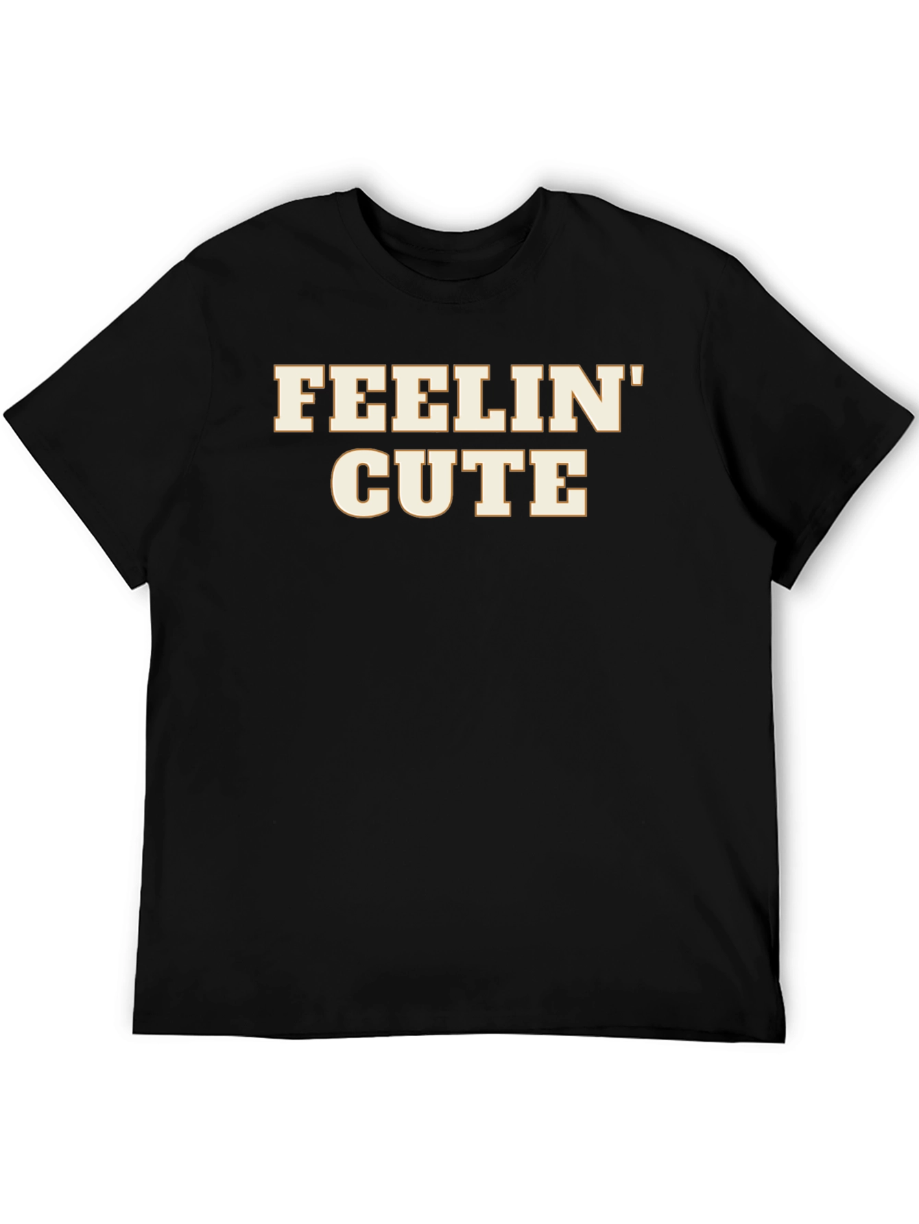 Feelin Cute Graphic Tee - Trendy Black T-Shirt