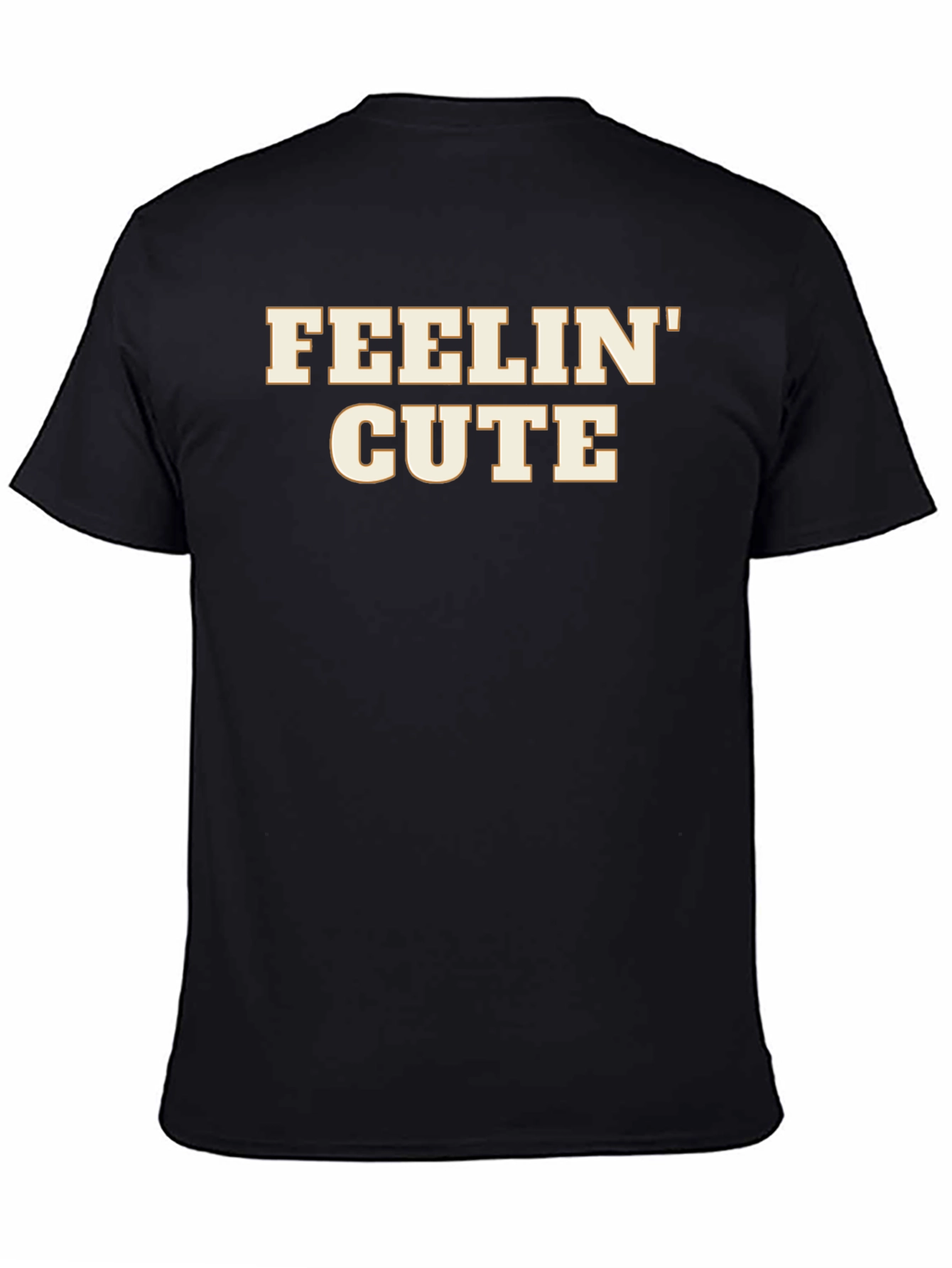 Feelin Cute Graphic Tee - Trendy Black T-Shirt