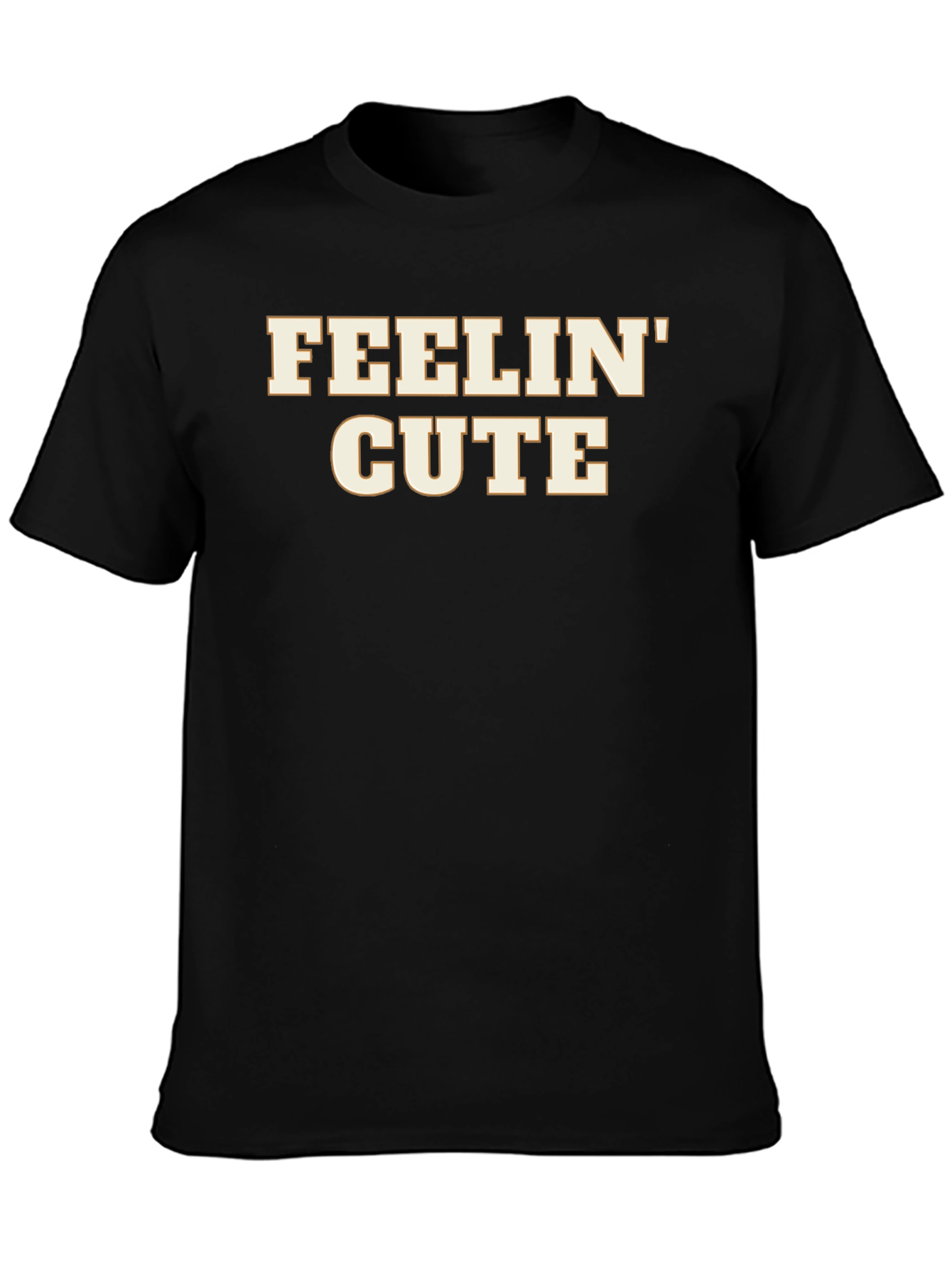 Feelin Cute Graphic Tee - Trendy Black T-Shirt