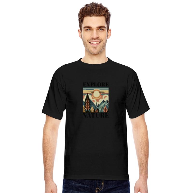 "EXPLORE NATURE" ART DECO MOUNTAIN SUNSET GIFT