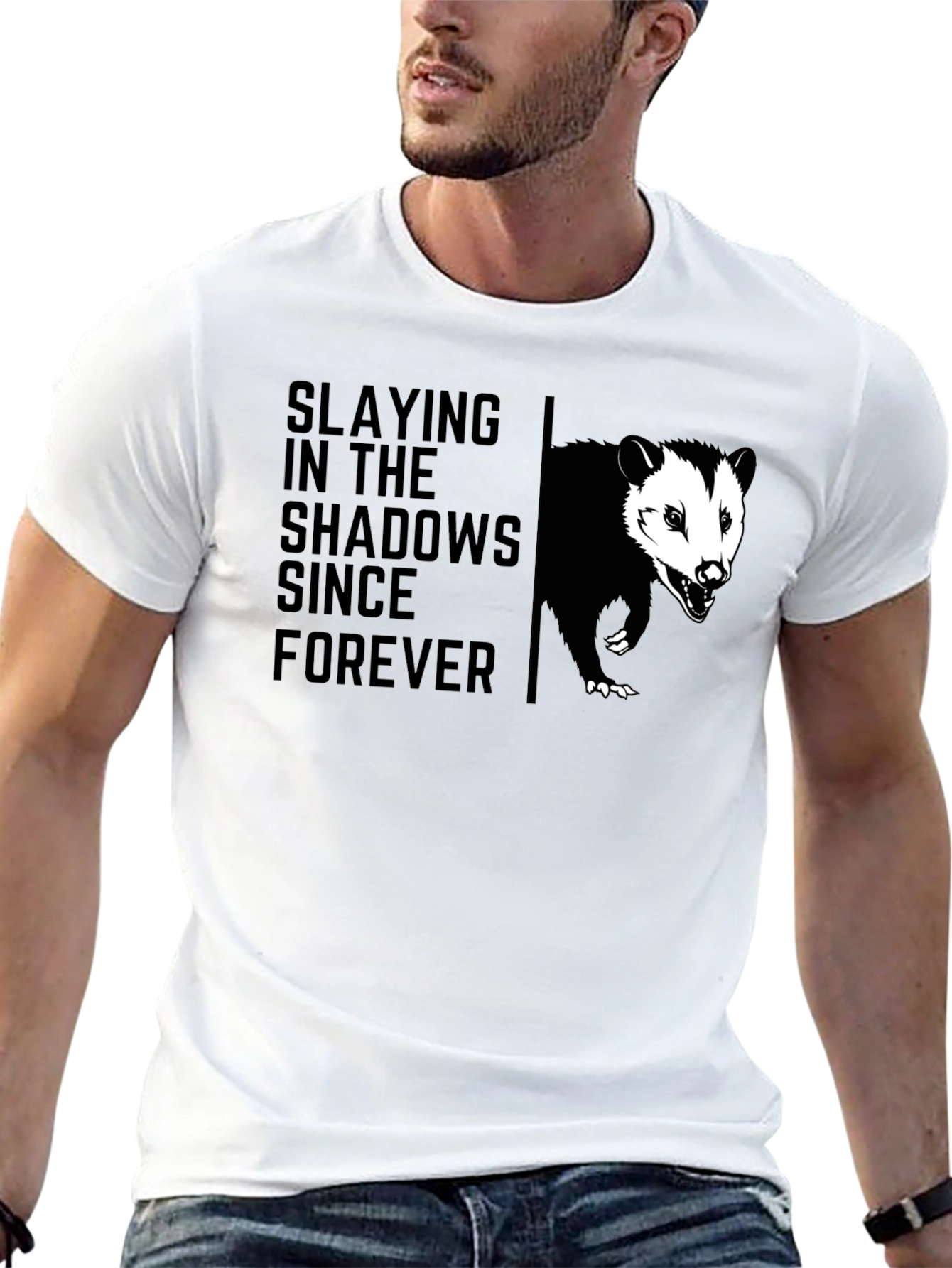 Slaying in the Shadows Opossum Graphic T-Shirt
