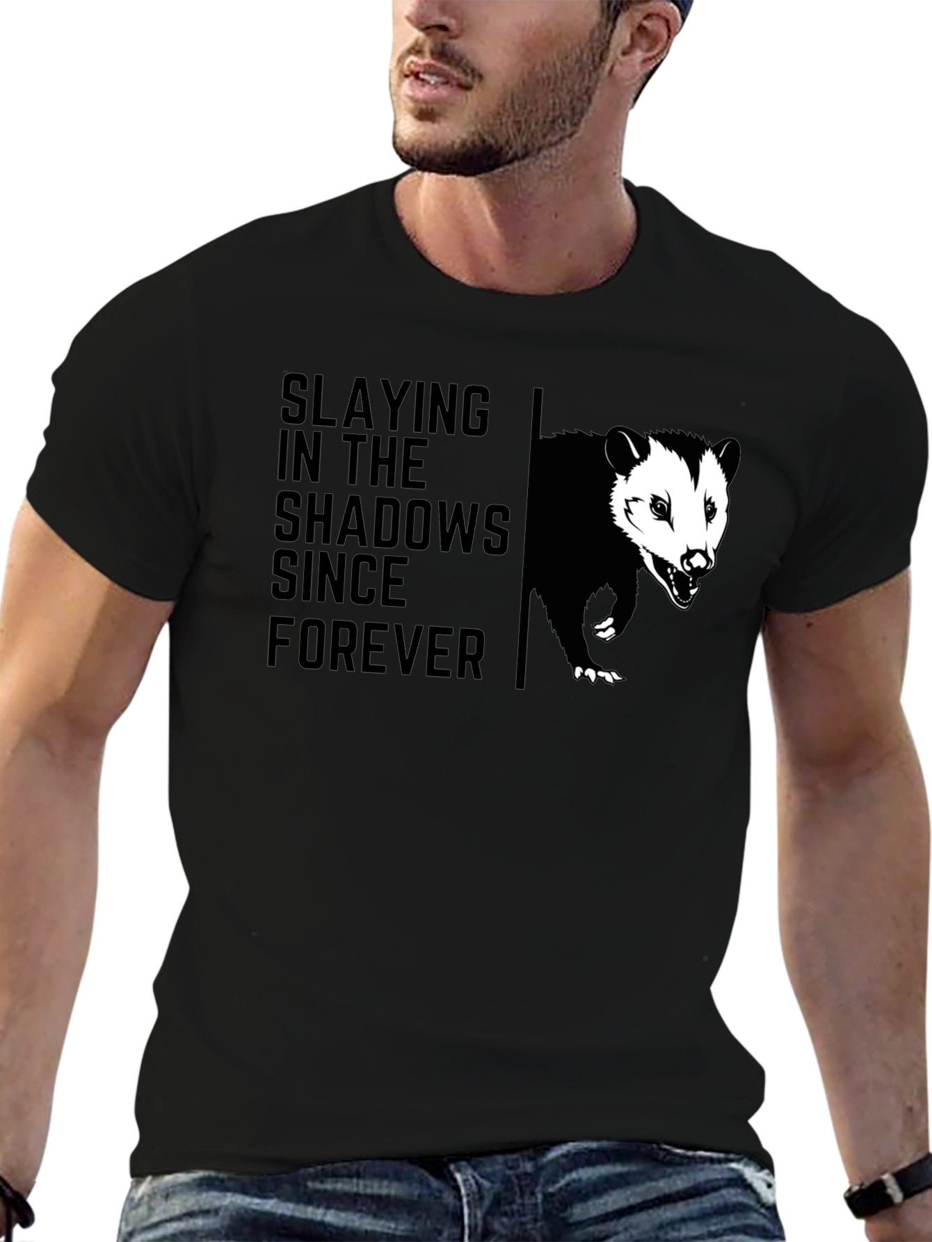 Slaying in the Shadows Opossum Graphic T-Shirt