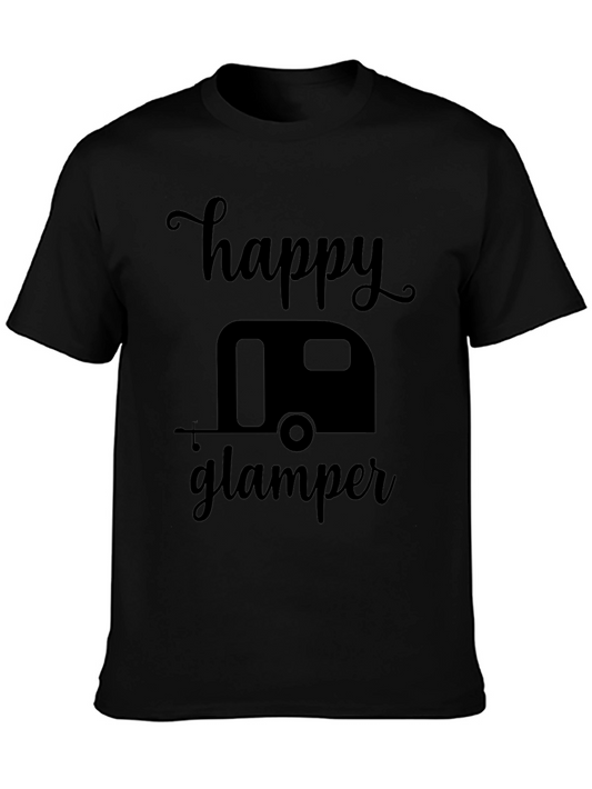 Happy Glamper Graphic Tee - Black Camping Shirt