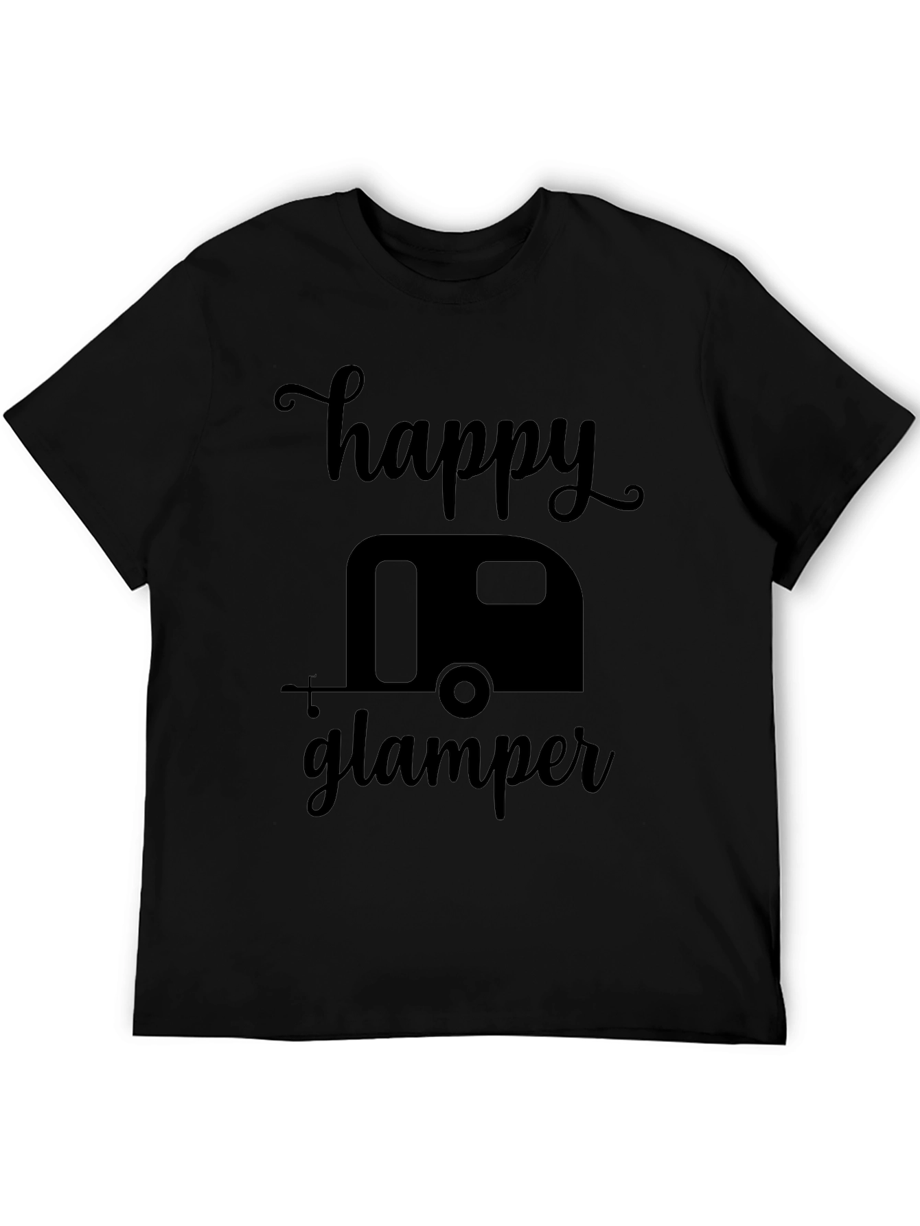 Happy Glamper Graphic Tee - Black Camping Shirt