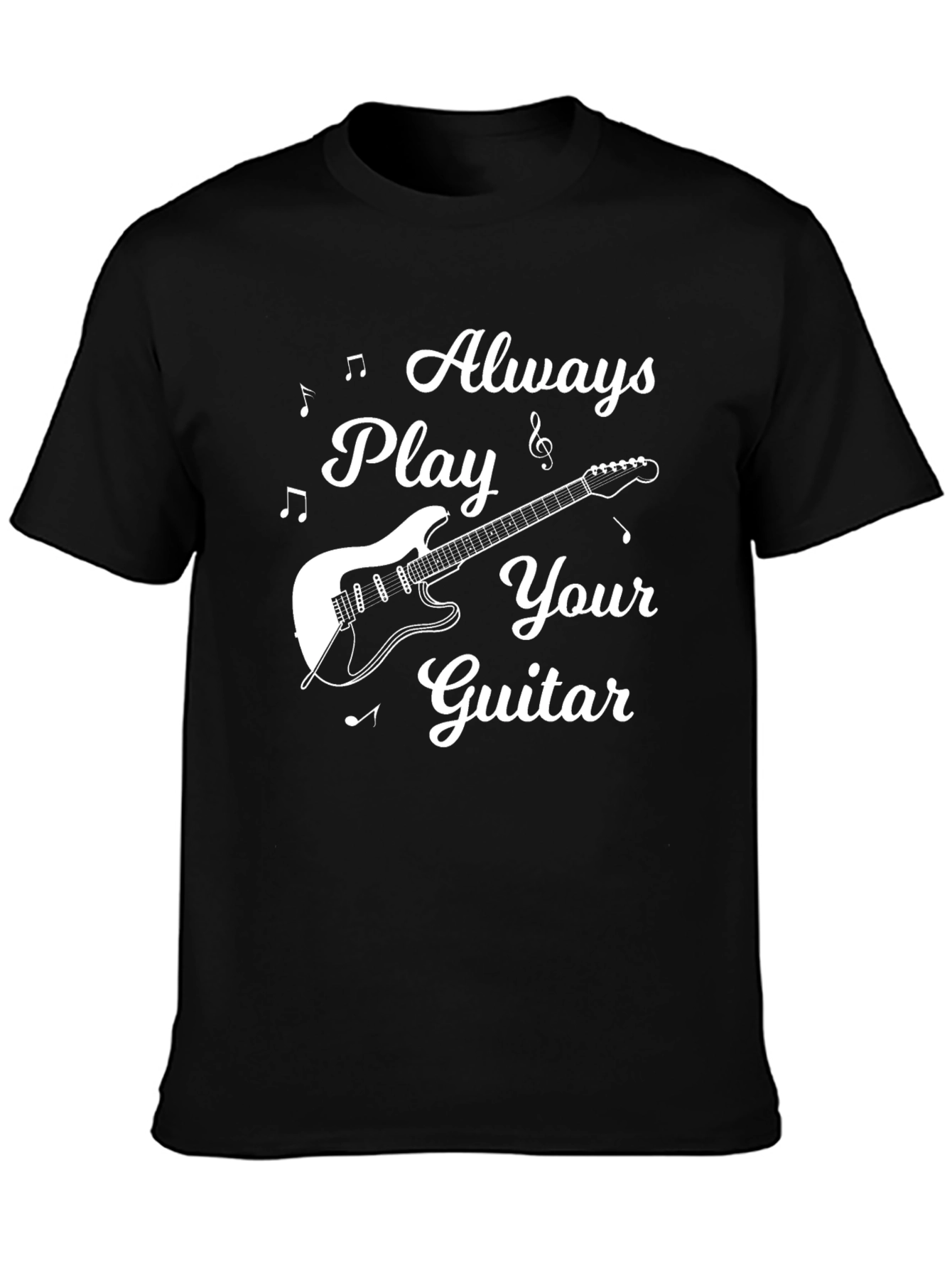 Always Play Your Guitar Black Graphic Tee