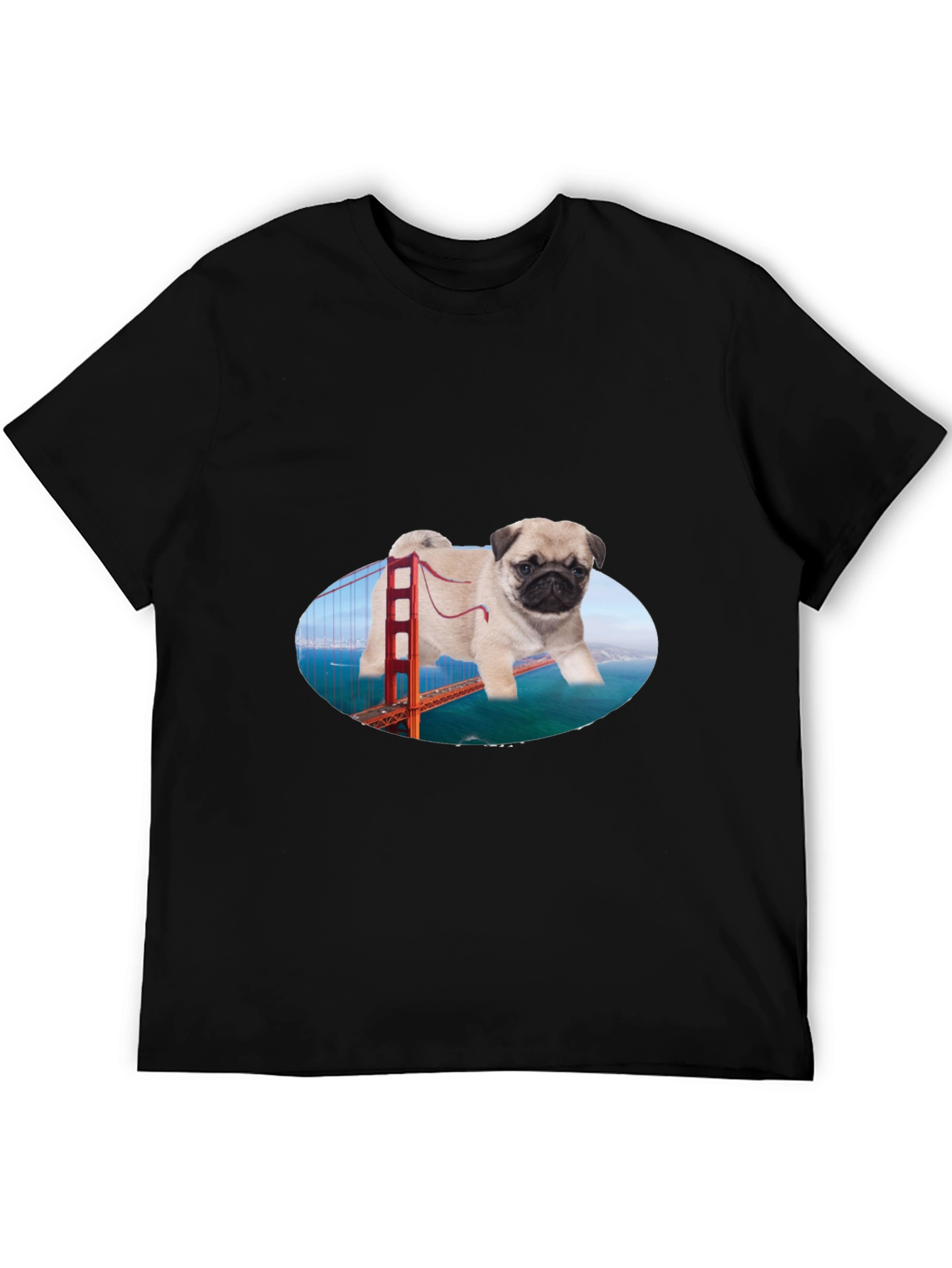 Pug Golden Gate Bridge Graphic T-Shirt
