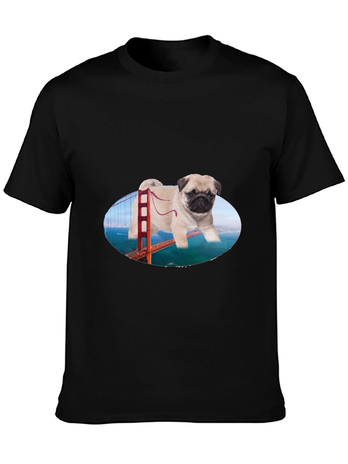 Pug Golden Gate Bridge Graphic T-Shirt