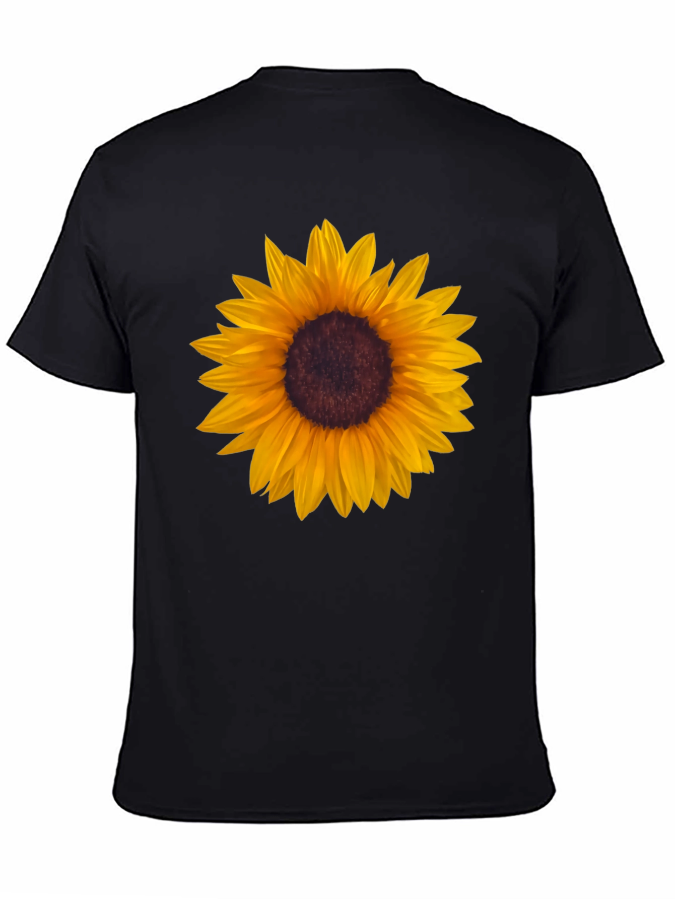Sunflower Graphic Tee - Black Cotton T-Shirt