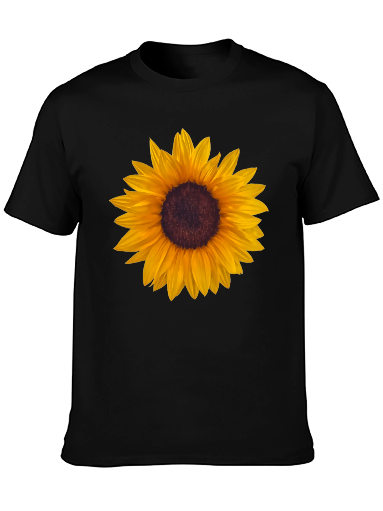Sunflower Graphic Tee - Black Cotton T-Shirt