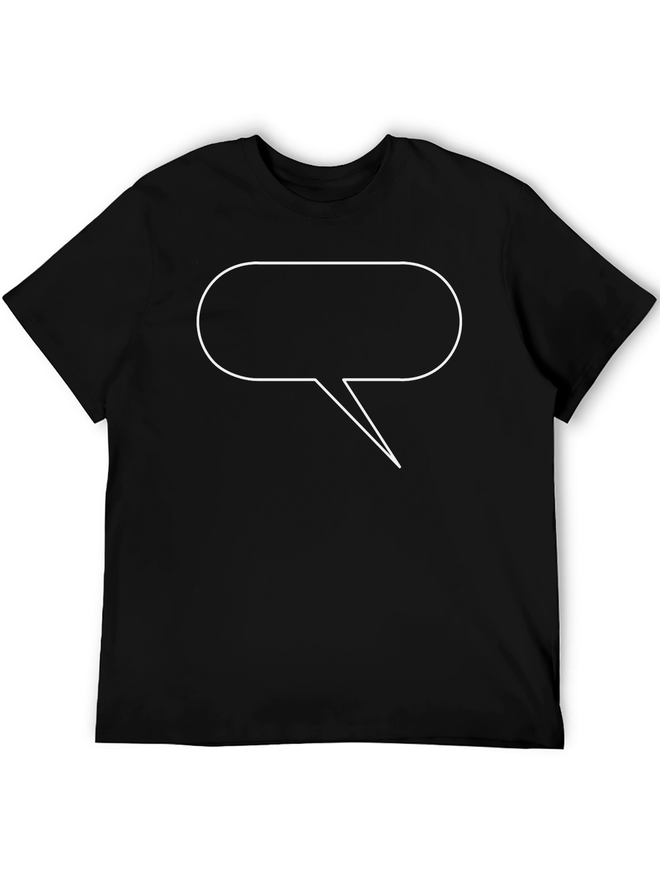 Black T-Shirt with White Speech Bubble Design
