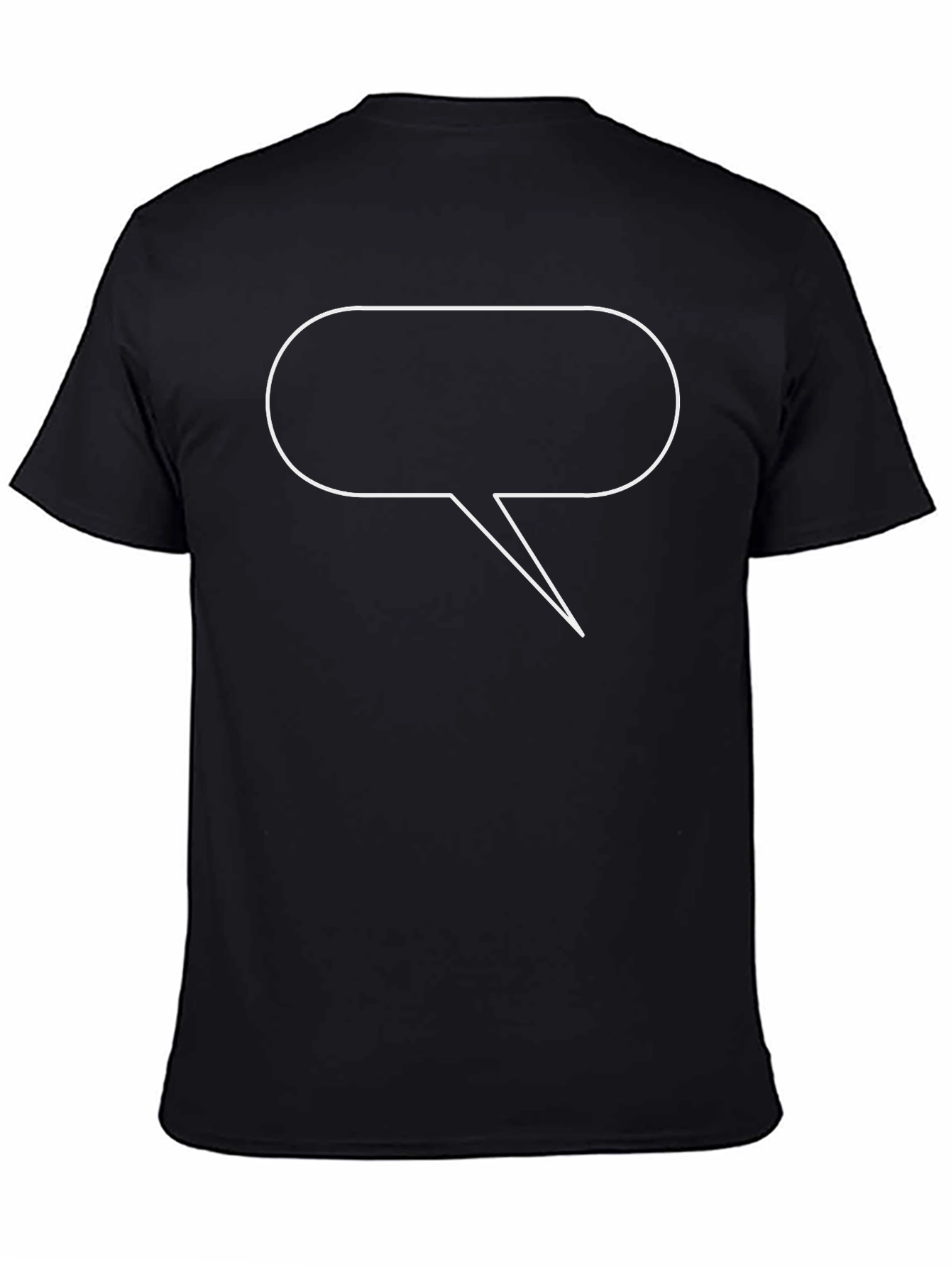 Black T-Shirt with White Speech Bubble Design