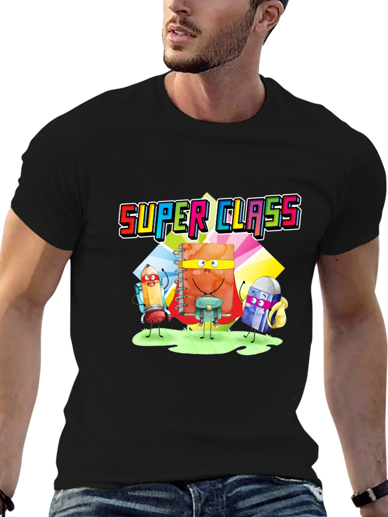 Super Class Cartoon T-Shirt