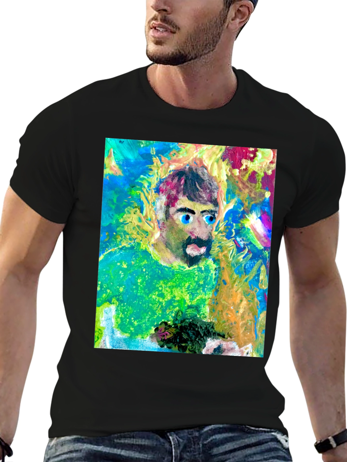 Artistic Man Graphic Tee - Bold Expression