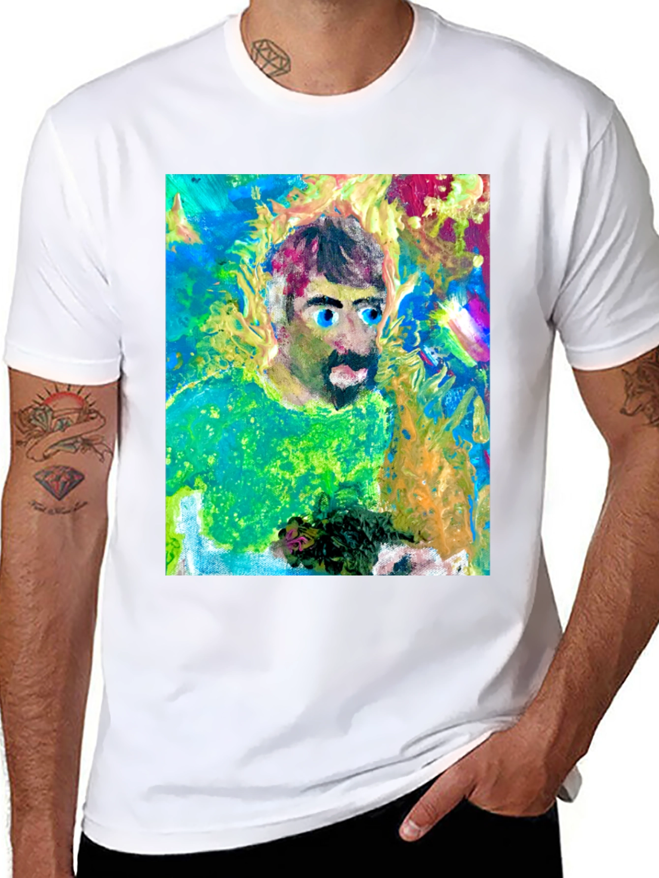 Artistic Man Graphic Tee - Bold Expression