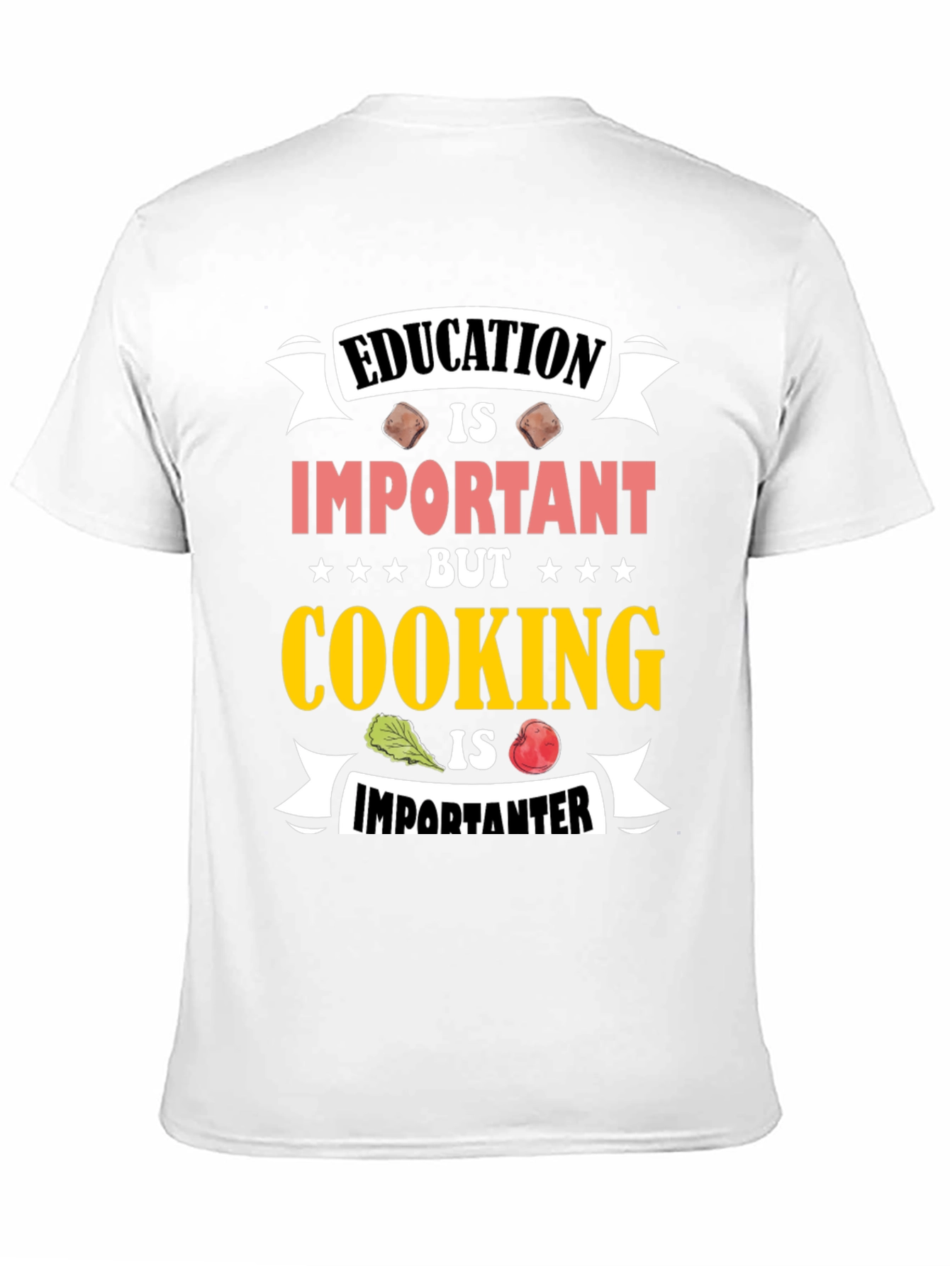 Education Important Cooking Importanter Black T-Shirt