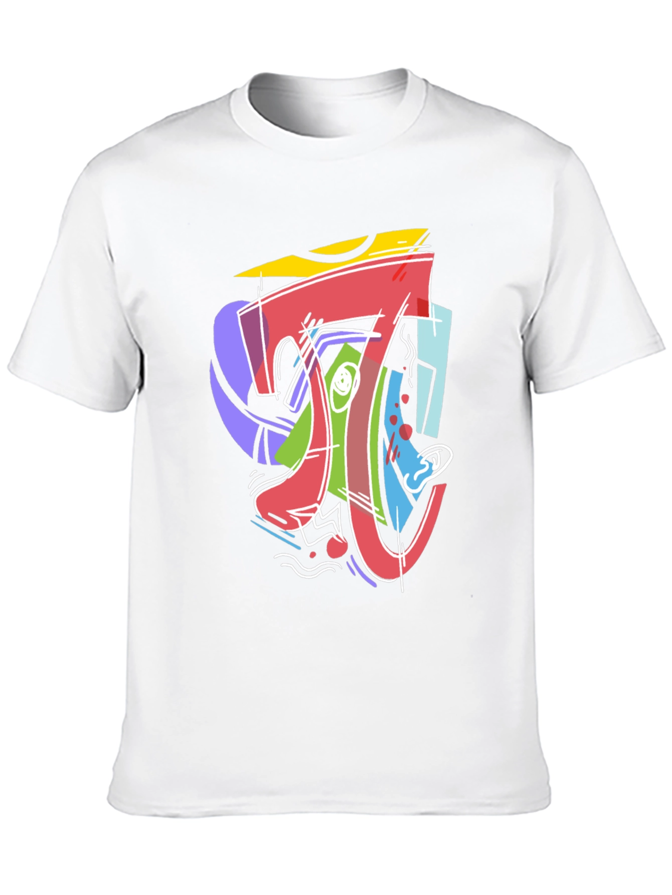 Abstract Math Pi Symbol Graphic Print Black T-Shirt